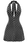 Halter mini dress with built in shorts *Yellow,Polka Dot,Black*