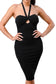 Black keyhole strap bodycon dress