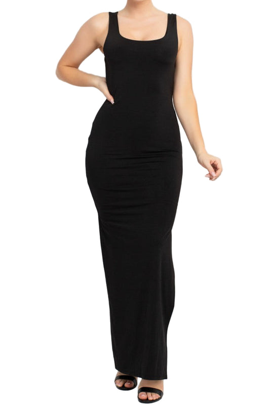 Black Slit Maxi Dress