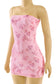 Strapless Embellished Mini Dress *pink & black*