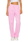 Straight Leg Fleece Sweatpants *Pink & Black*