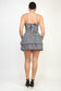 Black tie tiered smock checkered dress