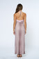 Pink Lace Leopard Halter Maxi Dress