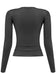 Black Long Sleeve Round Neck Solid Basic Top