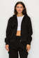 Zip Up Fleece Hoodie *Black & Pink*
