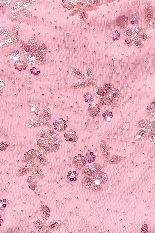 Strapless Embellished Mini Dress *pink & black*