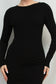 ribbed long sleeve slit maxi dress