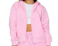 Zip Up Fleece Hoodie *Black & Pink*