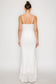 Ruffle Gold Detail Mesh Maxi Dress *ivory*