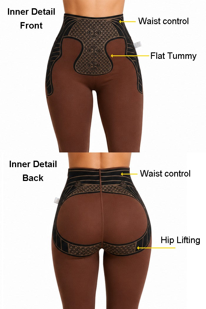 Faja Waist Control Hip Lifting Flare Pants *Black & Brown*