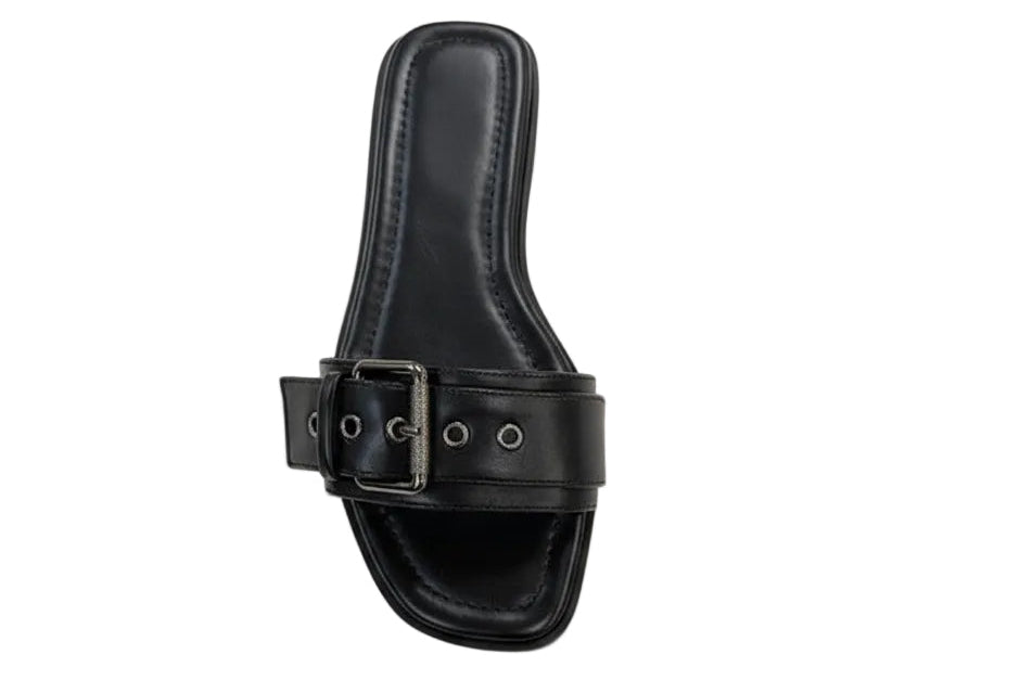 Buckle Slip On Sandal *black*