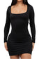 Black Long Sleeve Mini Dress