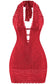 Lace Mini Halter Dress *Black and Red*