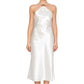 Gold Detail Satin Midi Dress *Ivory*`