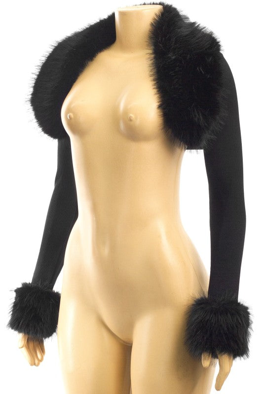 Long Sleeve Bolero Shrug Fur