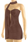 Scarf double layer mini dress *brown and black*