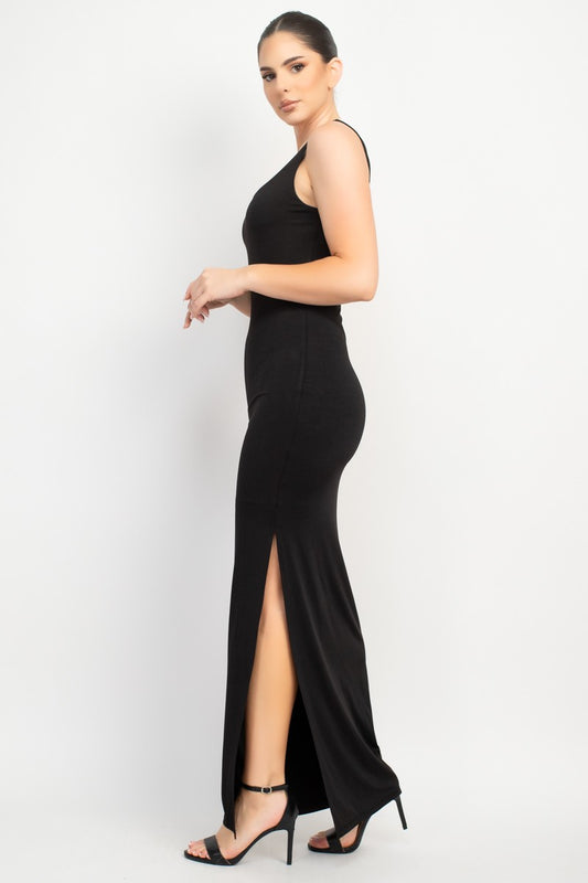 Black Slit Maxi Dress