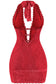 Lace Mini Halter Dress *Black and Red*